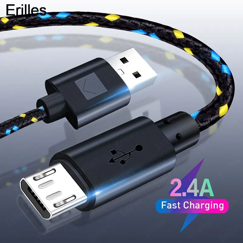 Кабель Micro USB для Samsung Galaxy S7/S6/Xiaomi шнур быстрой зарядки и передачи данных 2 4 А micro usb