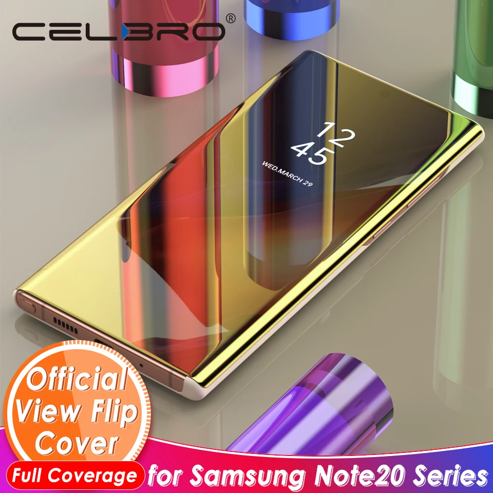 Умный защитный чехол с откидной крышкой для Samsung Galaxy Note 20 Ultra Note20 Plus Pro зеркальный