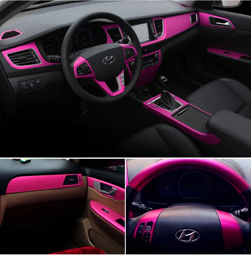 Rose Red  Brushed Metallic Vinyl Wrap-3