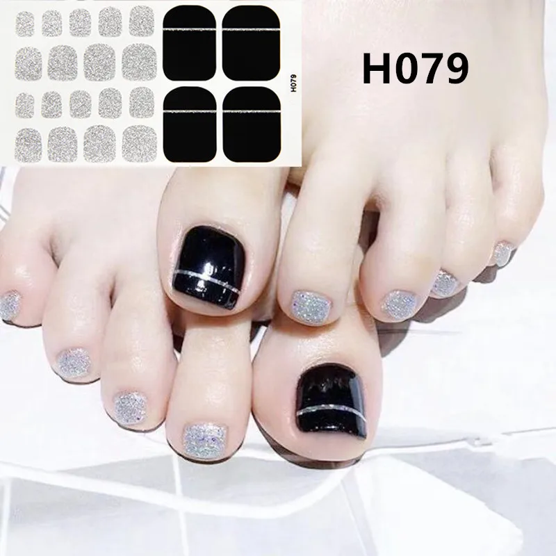 

1 Sheet Shining Toenail Polish Wraps Stickers Nail Vinyls Tips Adhesive Nail Art Manicure Strips Stickers Ongles for Women