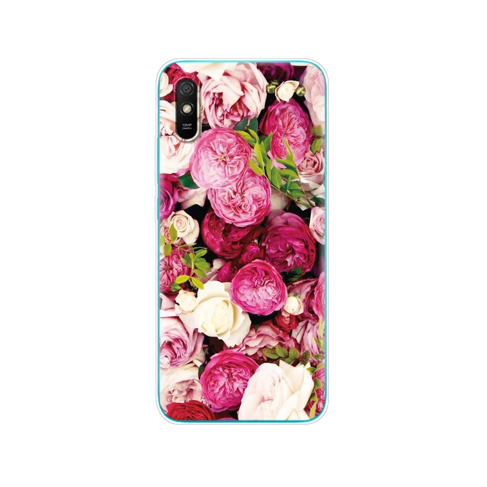 For xiaomi redmi 9A back Case Silicon Back Cover Phone Cases For redmi 9A Soft Case 6.53 inch funds etui bumper coque Cat Flower best phone cases for xiaomi Cases For Xiaomi