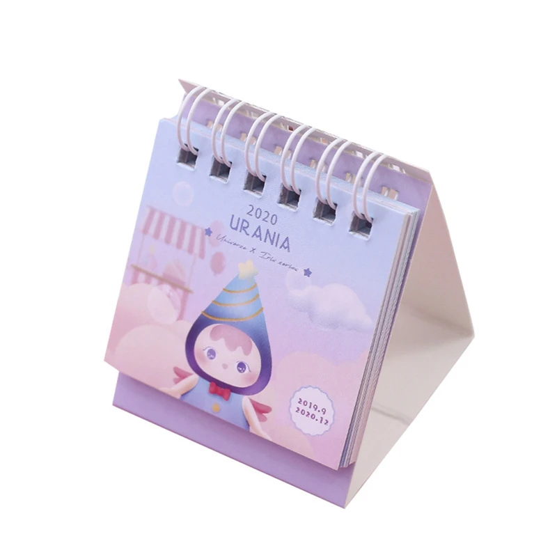 NEW Creative Kawaii Cute Mini Small Multicolor Calendar Coil Schedule Creative Desk Table Dates Reminder Timetable Planner