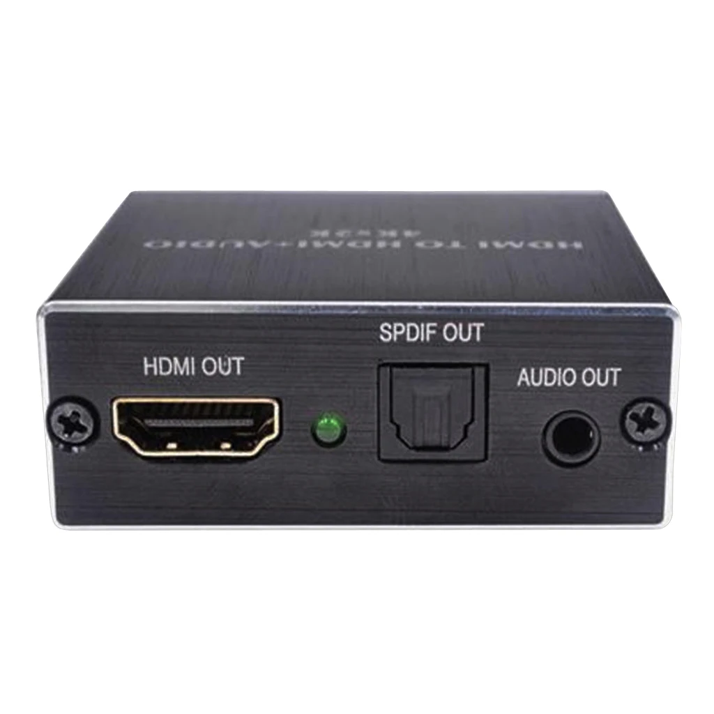 4K x 2K HDMI Input to HDMI Output+Optical SPDIF Output+3.5mm Audio Output Extractor Convertor HDMI Splitter Adaptor (Black)