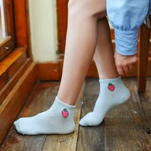 Лидер продаж, новые носки корейские носки высокого качества с фруктовым принтом для девочек женские удобные, милые, популярные, 1 пара, хлопковые короткие носки 1 пара