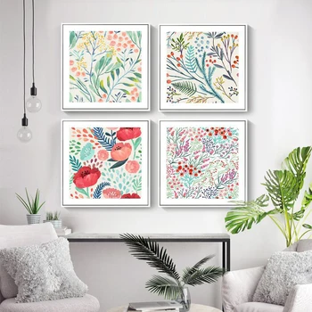 

Flowers hand-painted Oil Paintings Restaurant Entrance Living Room Sofa Bedroom Bedside Decorative Painting Murals Villa