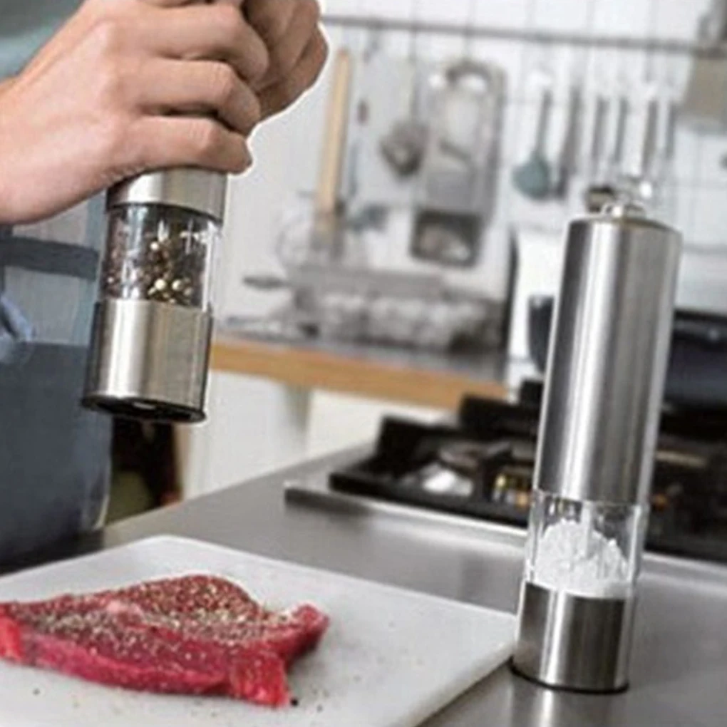 Electric salt and pepper grinding unit Electronically adjustable vibrator- Ceramic grinder- Automatic one-handed
