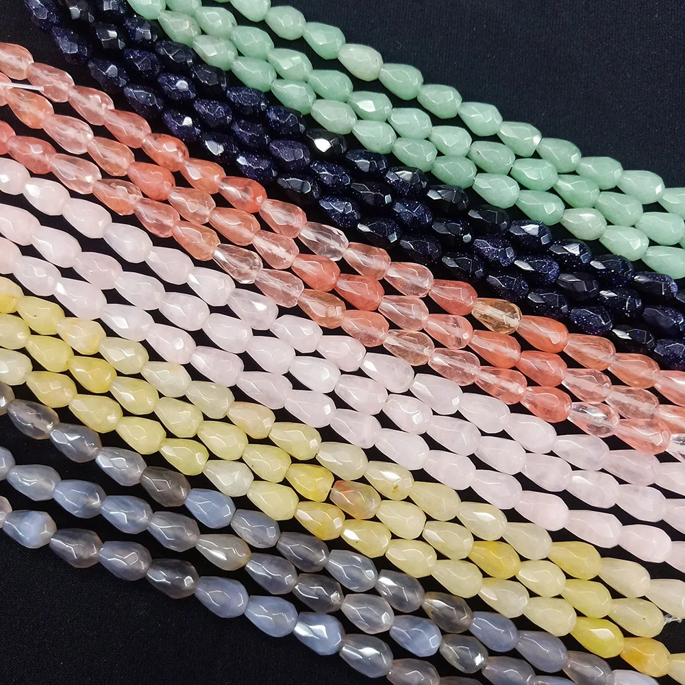 

Натуральные полудрагоценные камни, бусины россыпью, нитка в форме капли воды, Круглые, 8*12 мм, тигровый глаз, розовый кварц, кристалл, опал, бусины «сделай сам» для браслета