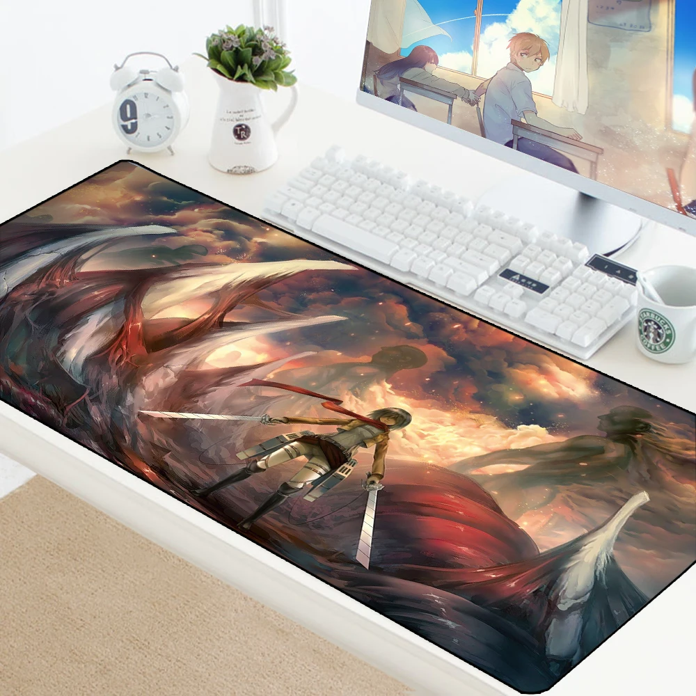 Attack on Titan Anime Mouse Pad XL Large Computer Mousepad Non-slip Rubber Gaming Keyboard Mice Mats Big Play Table Desk Mat | Компьютеры