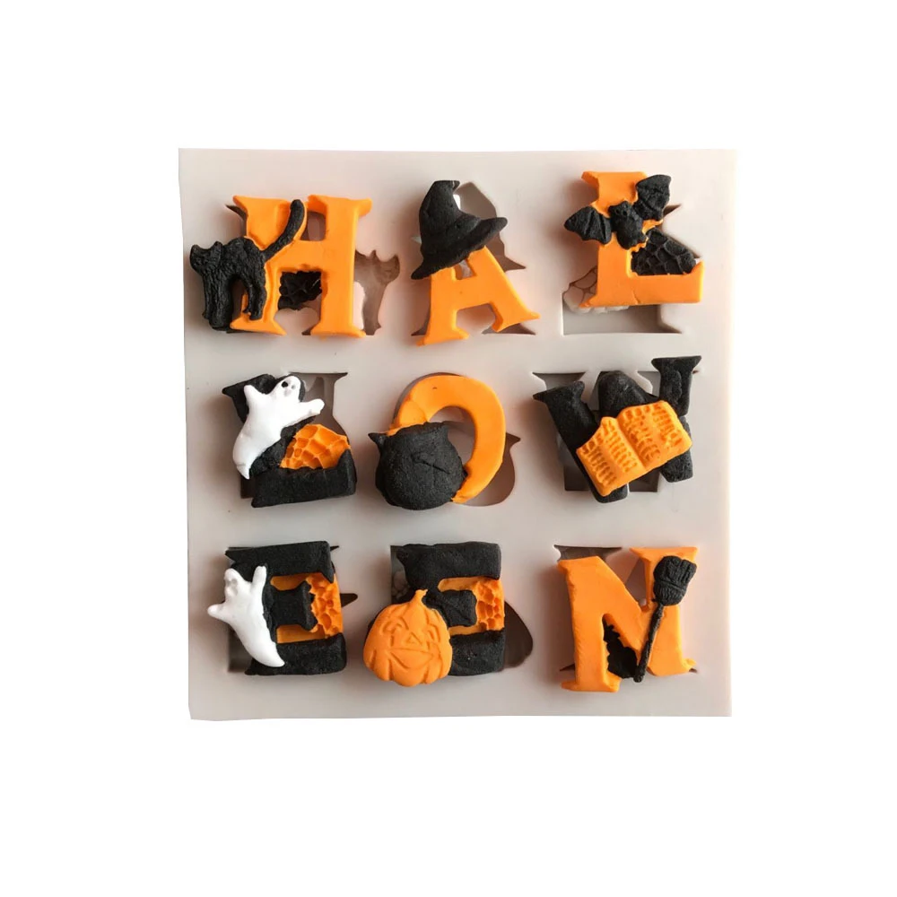 

HALLOWEEN Silicone Mold Sugar Paste 3D DIY Fondant Cake Decor Tool Chocolate Cake Fence Shaped Mold Kitchen Liquid Cake Tools