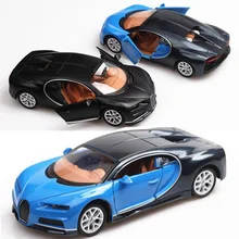 1/36 масштабная Игрушечная машина Bugatti Chiron, спортивный автомобиль из металлического сплава, литые модели автомобилей, миниатюрные игрушки для детей, детская коллекция