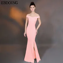 Robe De Soiree Bridesmaid Dresses Mermaid Women Long Floor-Length Off The Shoulder With Split  Prom Wedding Party Gown