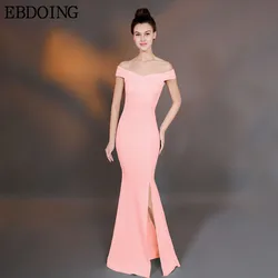 Robe De Soiree Bridesmaid Dresses Mermaid Women Long Floor-Length Off The Shoulder With Split  Prom Wedding Party Gown