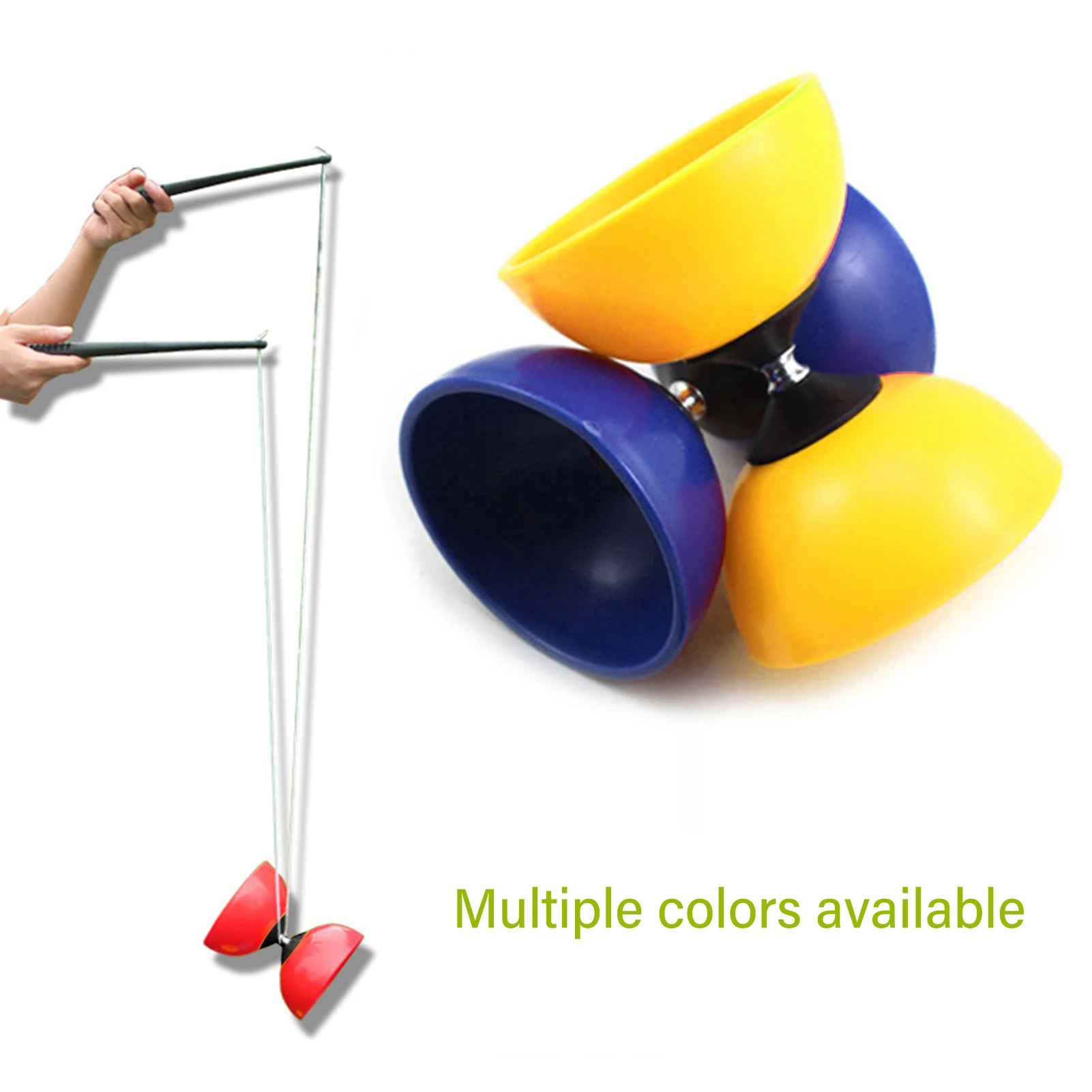 Diabolo Juego de 3 rodamientos de YOYO chino, bolsa de palos de Metal