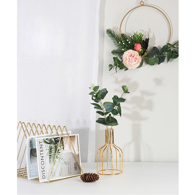 Металлическая ваза рамка геометрический цветочный горшок декоративная ваза растение настольная витрина железная картина в рамке кронштейн для украшения дома