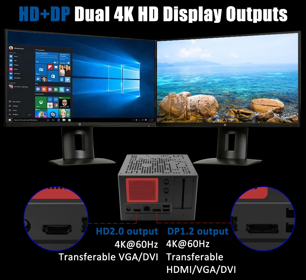 High-Performance Core i9-10850K Gamer Mini PC with 11900K, DIY Mini ITX Build, Discrete Graphics, Dual M.2 SSD, and Dual 2.5