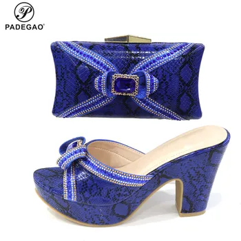 

Fashion Italy High Heels Women Wedding Shoes Summer Slippers Italian Lady Shoes with Matching Bags Shoes and Bag Set for Party