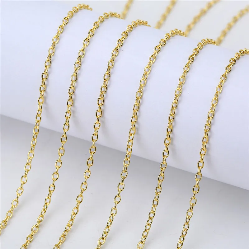 5meters Gold Silver Color Link Chains Bulk Lot 2mm Metal Iron Snake Ball Bead Necklace Chains For Diy Jewelry Making Supplies 5