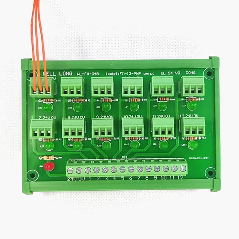 DIN Rail Mount PLC12 channel PNP input screw terminal block IO photoelectric proximity switch sensor terminal block