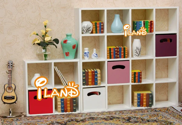 1: 12diy кукольный домик мини мебель 16 решетки чисто белый стеллаж для хранения книжный шкаф витрина