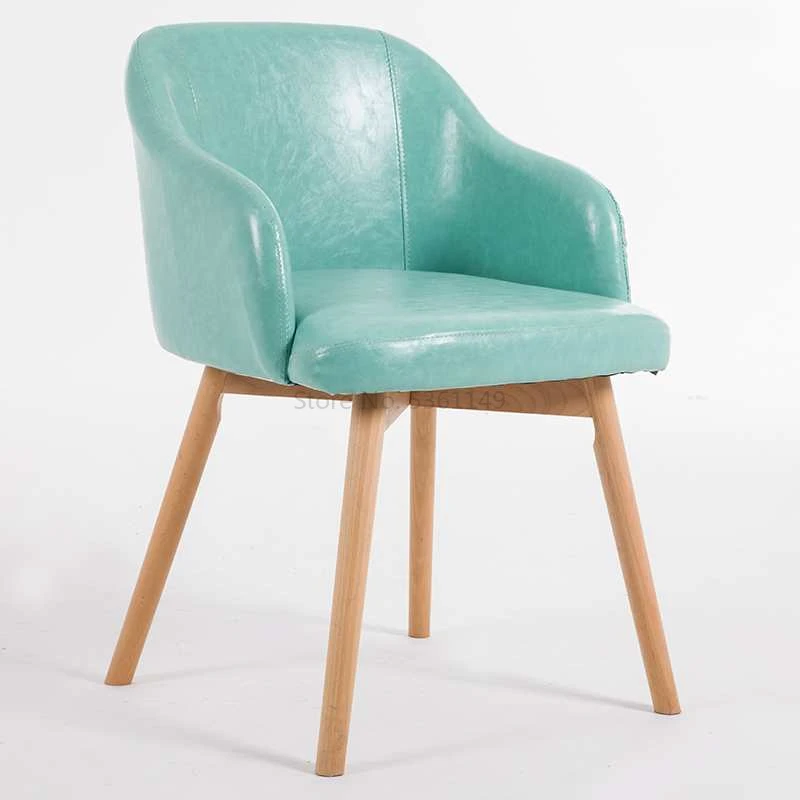 

Nordic Fabric Aden Chair Casual Solid Wood Coffee Shop Computer Stool Home Modern Minimalist Backrest Dining Chair
