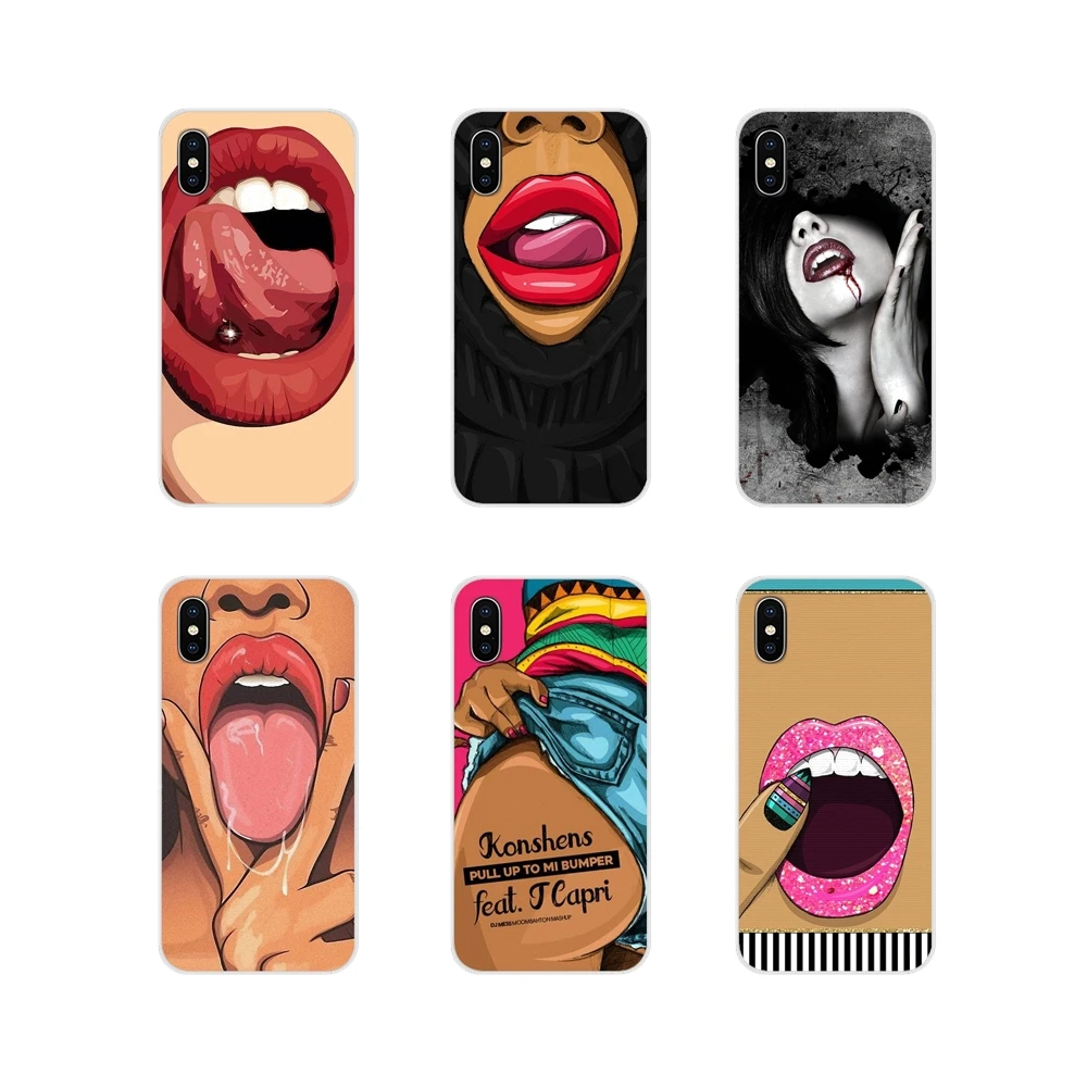 

Mobile Phone Shell Covers For Xiaomi Redmi 4A S2 Note 3 3S 4 4X 5 Plus 6 7 6A Pro Pocophone F1 Girl Bitch Red Lips Colors Luxury
