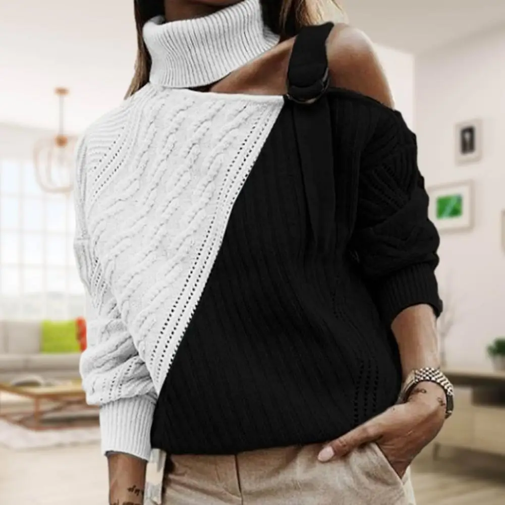 Women Sweater Pullover Long Sleeve Casual Tops For Winter Fashion Design Sexy High Turtleneck Pullover Swerater 1