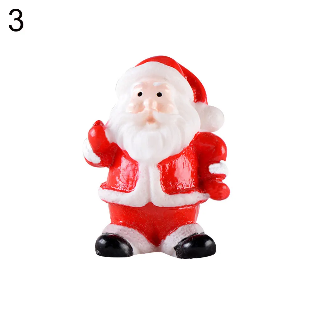 Милый мини-Рождественский Санта-Клаус, дерево, снеговик, украшения, мини-статуэтка, фигурка, сделай сам, сказочные изделия, Рождественский зимний декор в горшках - Цвет: 3
