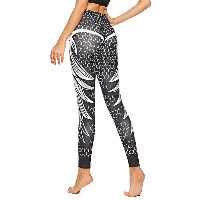 Женские леггинсы для фитнеса с сотовым черепом однотонные сексуальные модные