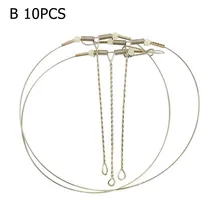 

10pcs Fishing Line Leader Wire Trace With Snap Swivel Fish Lure Hook Drop Arms For Nearly All Bottom Fishing And Surf Fishing