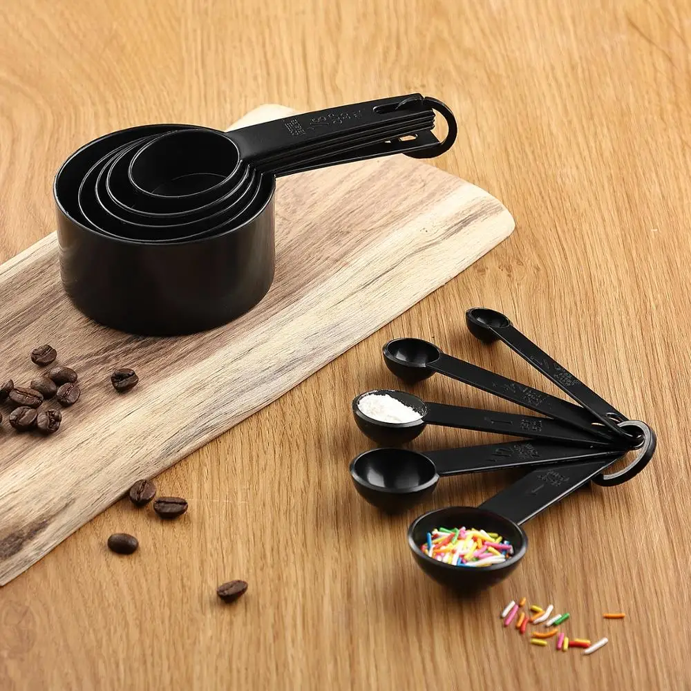 Tazas y cucharas medidoras Seacreating, juego de tazas de medida de anidación para secado y líquido, accesorios para hornear, 10 piezas