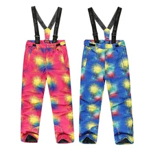 Мужские и женские зимние штаны уличные лыжные штаны зимние водонепроницаемые радужные сноубордические брюки теплые цветные лыжные Комбинезоны
