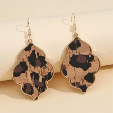 

Simple Retro Style Geometric Design Drop-Shaped Pendant Earrings Exquisite Personality Leopard Earrings Women's Jewelry Gift