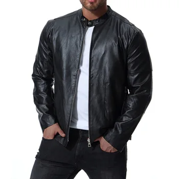 

Newest Men's Pu Leather Spring Autumn and Winter 2019 Trendy M-5xl Large Size Black Jacket Winter Leather Jacket Men