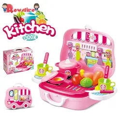 Детские игрушки Моделирование ролевые игры кухня портативный чемодан для раннего образования подарок набор игрушечной посуды