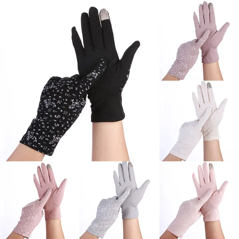 

Women Sunscreen Stretch Gloves Summer Spring Lady Touch Screen Anti UV Slip Resistant Driving Glove Breathable Guantes 1 Pair