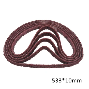 

New 10PCS 533 x 10mm 150/240/400/600 Grits Polishing Nylon Belt Sand Belt for Stainless Steel Wood Polishing Deburring