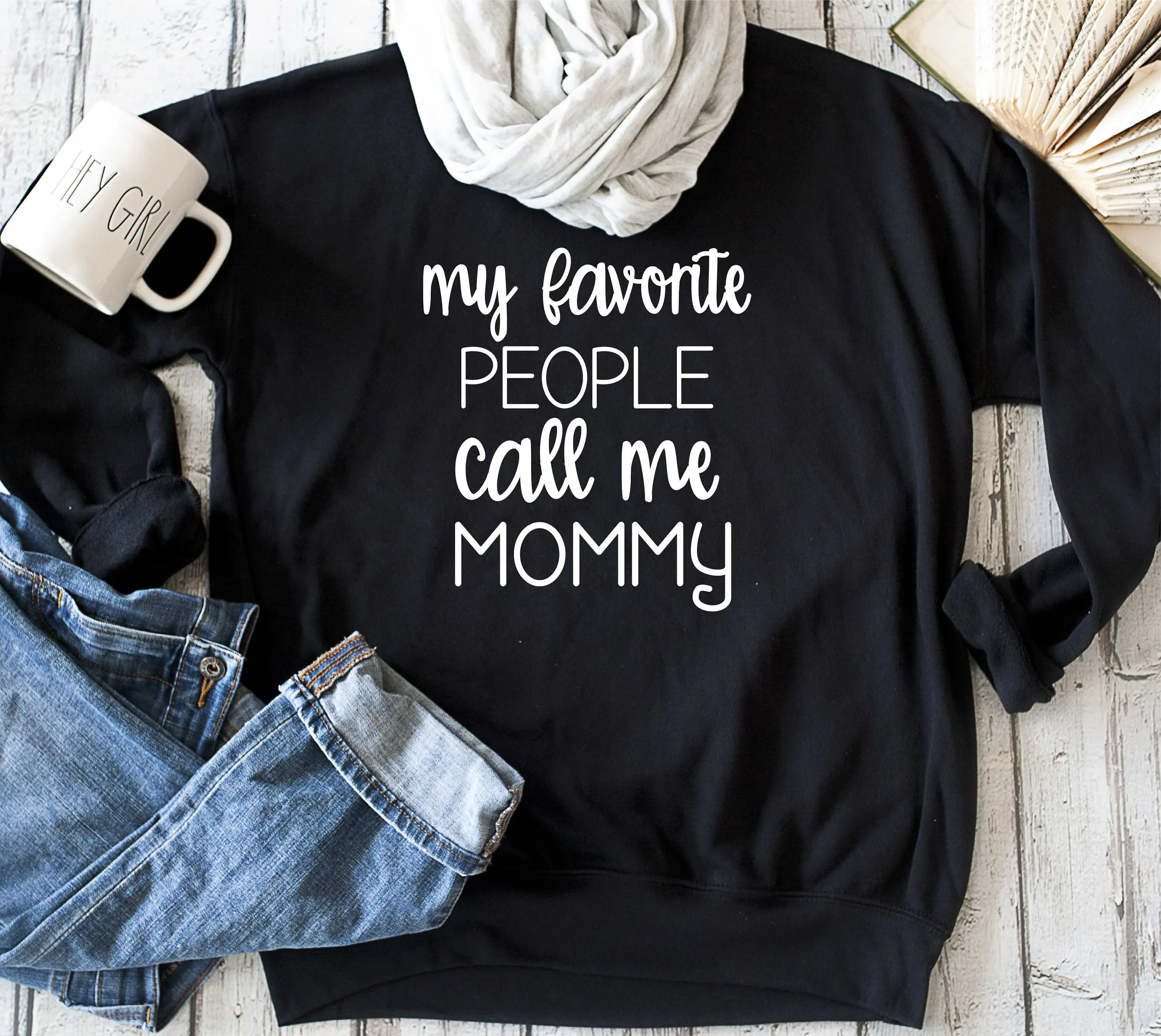 

Sweatshirt Women Slogan Sweatshirts Slogan Pullovers Vintage Goth Tops My Favorite People Call Me Mommy Mother Days Gift