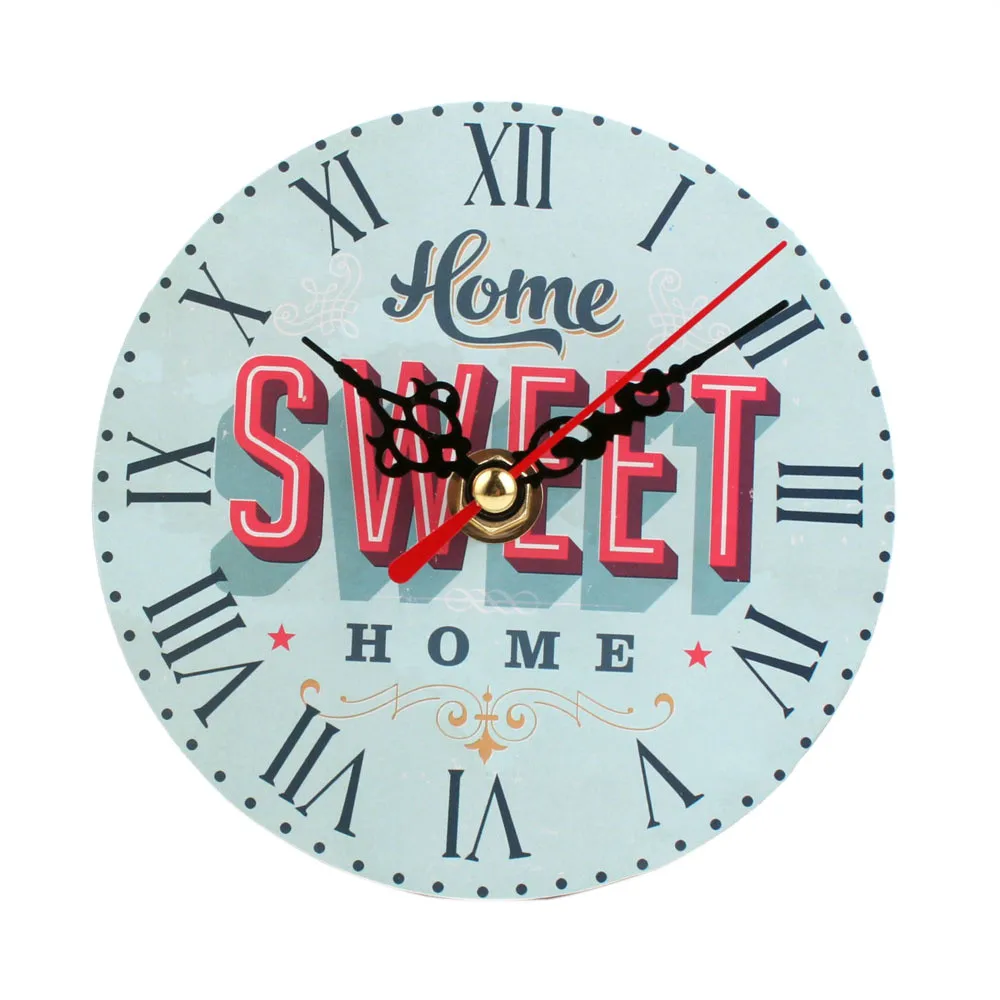 Creative Wall Clock Wooden Pointer Vintage Style Silent Antique Wood