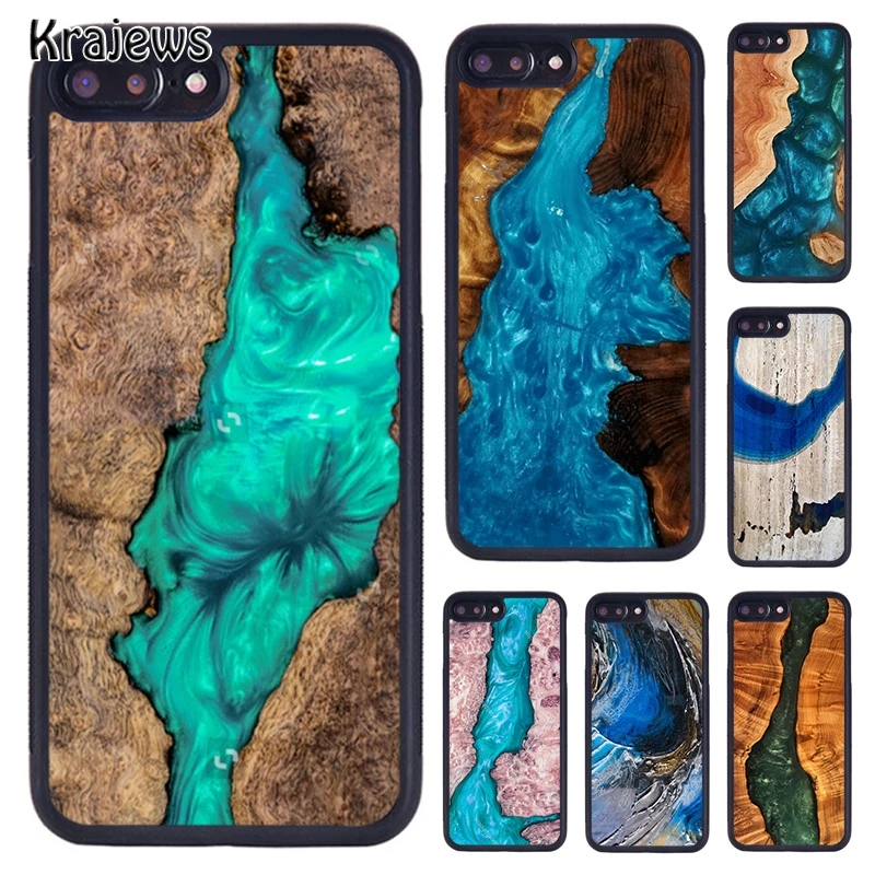 Краеведская Смола дерево мрамор красочные для iPhone 5 6 S 7 8 plus 11 Pro X XR XS Max samsung Galaxy S6 S7