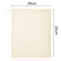 Sac à soupe en coton réutilisable avec cordon de serrage, 5 pièces, 20x25CM, sac à fromage, sac à épices pour la cuisine, sacs en mousseline, sac de brassage pour bouillon d'os 6