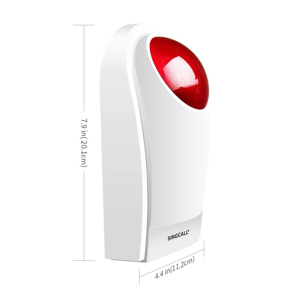 SINGCALL Strobe Siren Panic Alarm System Flash Loud Outdoor SOS Alert Siren with 2 Big Emergency Button for Store Hotel Jewelry