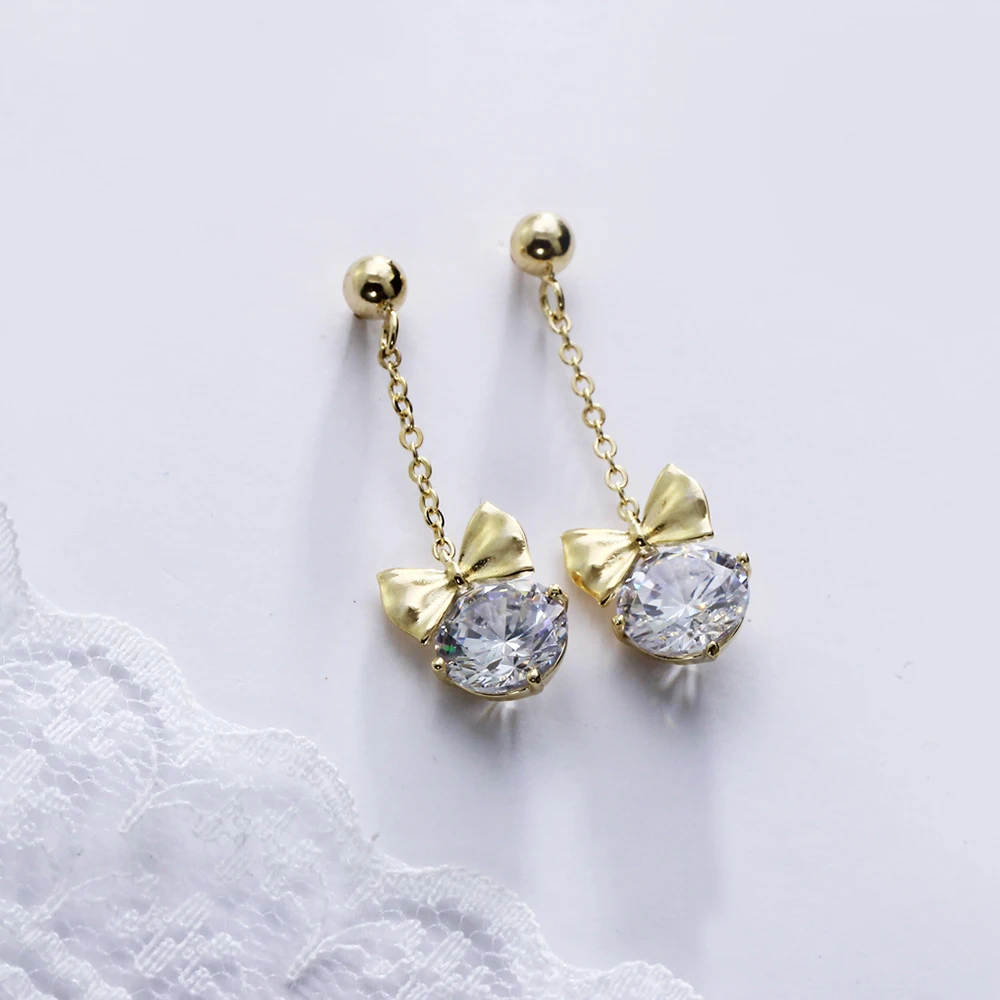 925 serling silver drop earrings gold color (4)