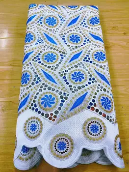 

Blue White African Dry Lace Fabrics For Man High Quality Nigeria Cotton Lace Fabric Pure White Swiss Voile Lace In Switzerland
