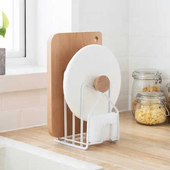 

Kitchen Countertop Cutting Board Rack Chopping Board Organizer Stand Holder Pots Pan Lids Rack Organizer TP899