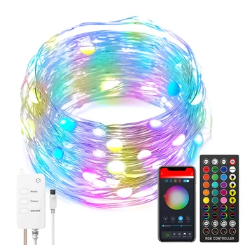 

10M LED Fairy Lights Garland Window Curtain Lamp Remote Control USB String Lights Wedding Christmas Decorations For Home Outdoor