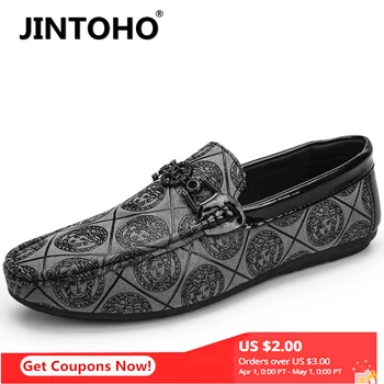 

JINTOHO 2020 New summer pea shoes men's ultralight lazy shoes high quality lightweight mature casual leather shoes loafers men