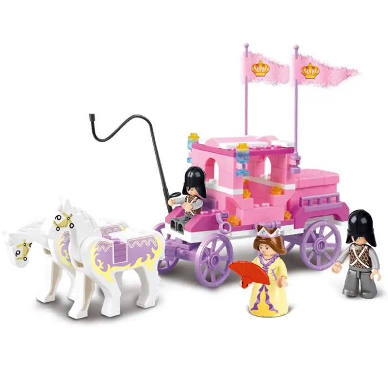 

legoinglys 137Pcs Girl Friends Princess Royal Carriage Wagon Model Building Blocks Sets Figures Educational Toys For Girls