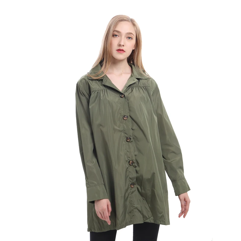 armygreen Хит, Женская куртка, легкий плащ, женские водонепроницаемые складывающиеся спортивные пальто, женские одноцветные длинные пальто для женщин - Цвет: armygreen