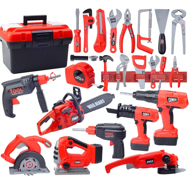 Kids Toolbox Kit Educational Toys Simulation Repair Tools Toys Drill Plastic Game Learning Engineering Puzzle Toys Gifts For Boy 1