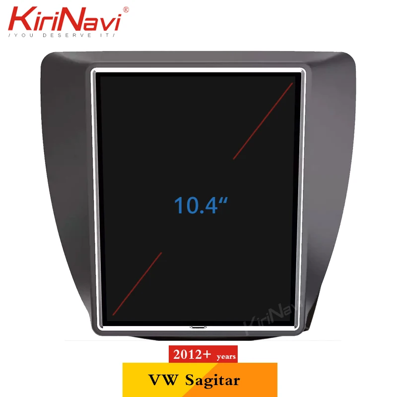 KiriNavi Tesla стиль вертикальный экран 10,4 ”1Din Android 8,1 Автомагнитола для Volkswagen VW Sagitar автомобильный dvd-плеер gps навигация 4G